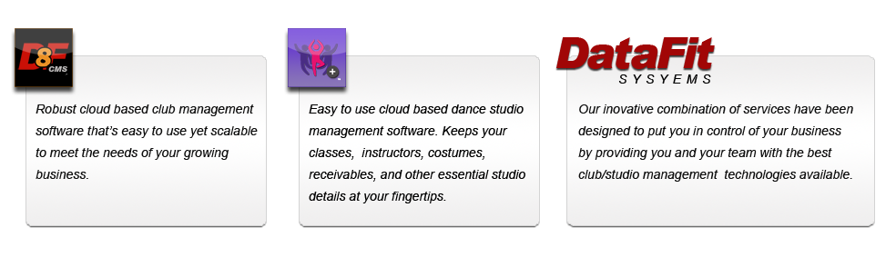 DataFit health club management and dance studio software applications Panel